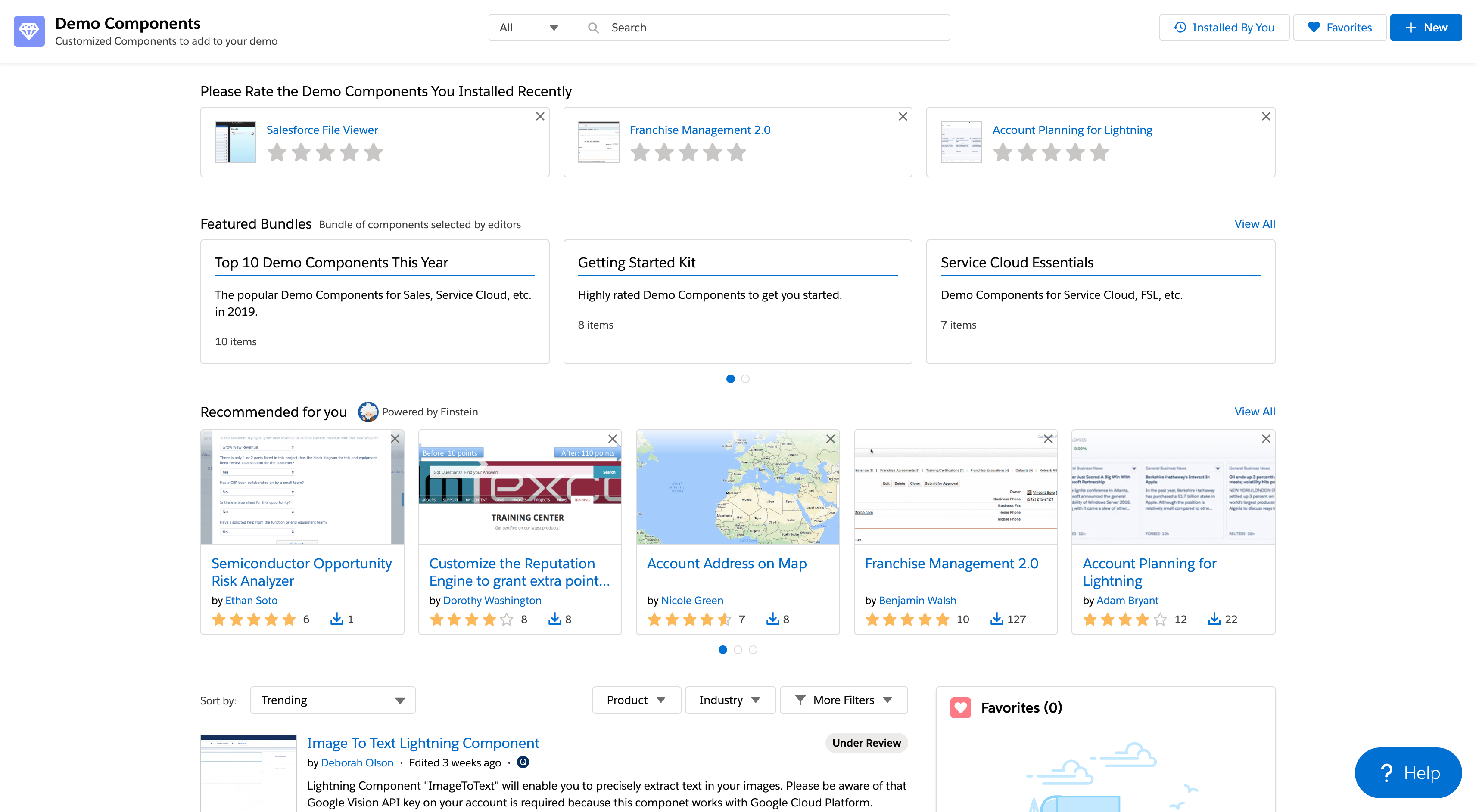 Demo Components homepage