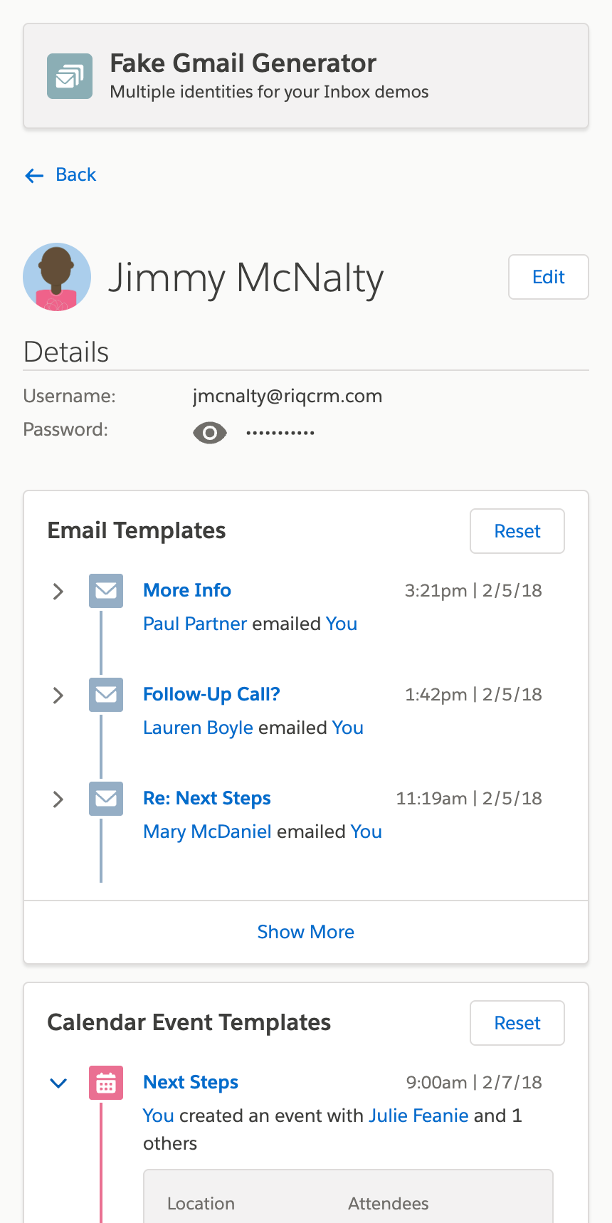Generate Gmail account on demand and populate it with seed centent.